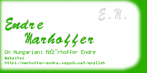 endre marhoffer business card